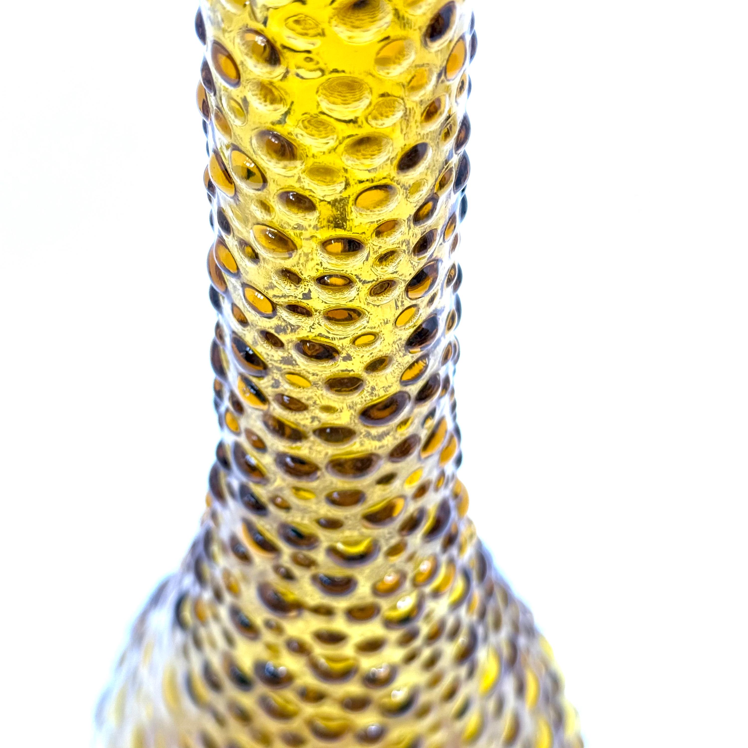 ヴィンテージ エンポリ アンバー ガラス ホブネイル バブル 15 インチ