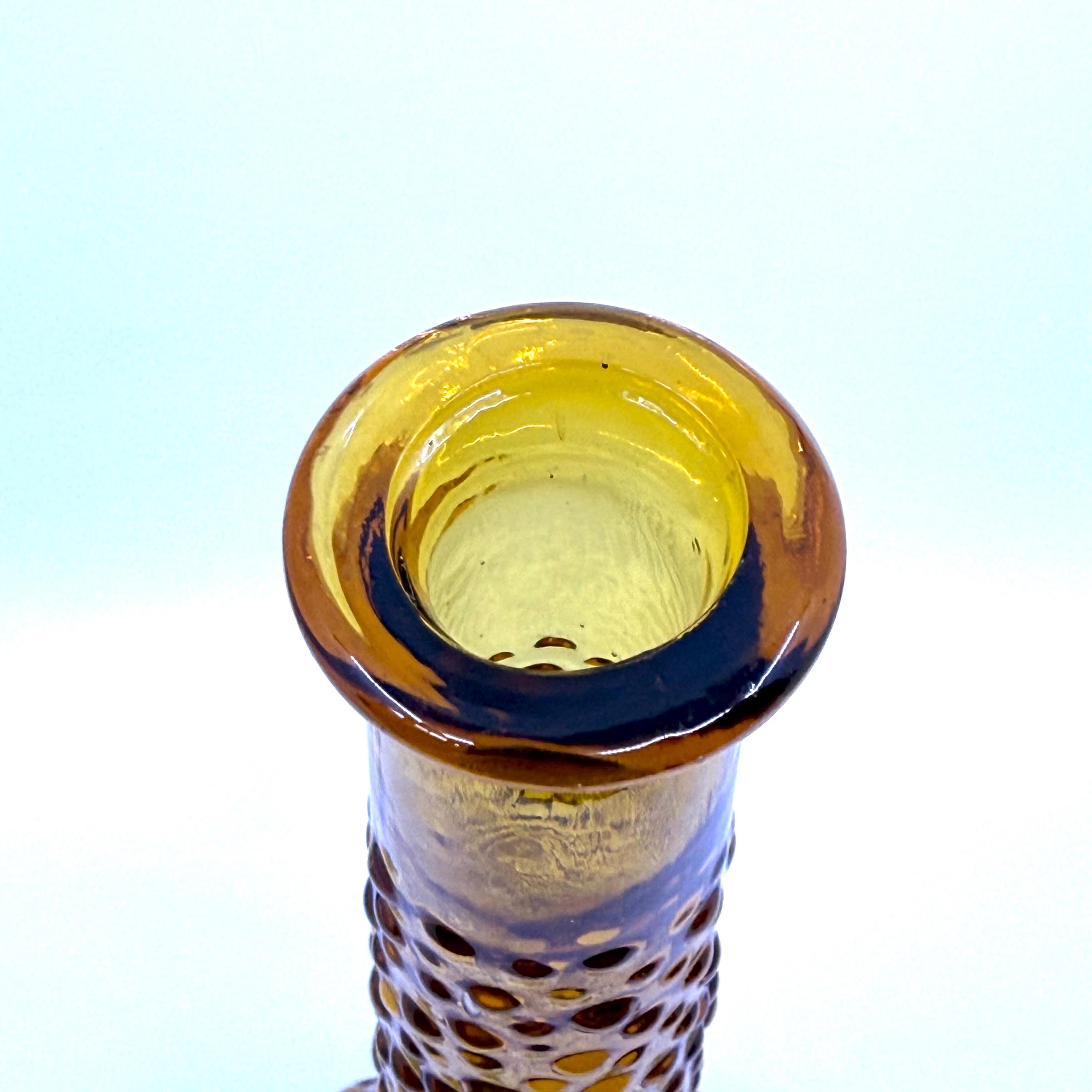 ヴィンテージ エンポリ アンバー ガラス ホブネイル バブル 15 インチ