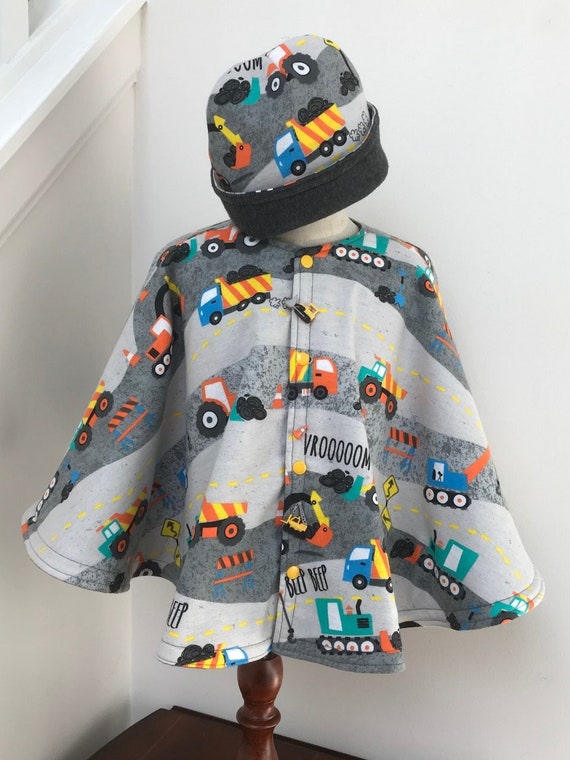 Fleece Lined Car Seat Poncho \u0026 Hat Set 