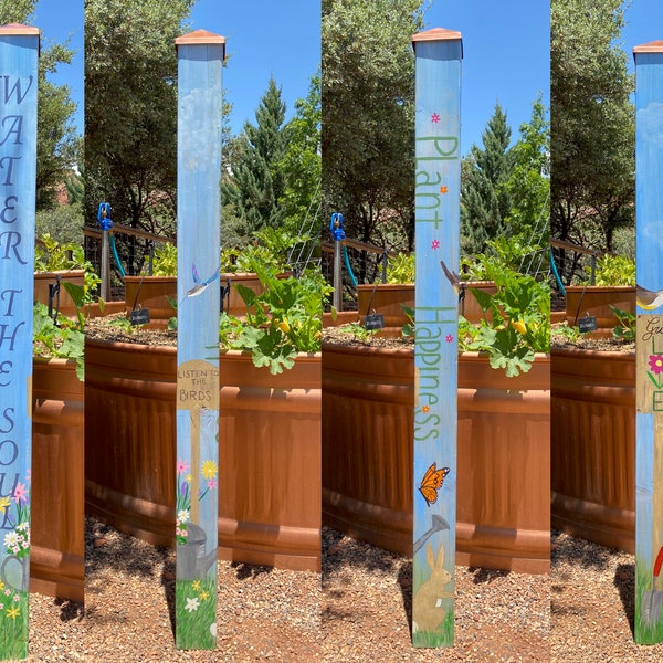 48" 'Water the Soul' 'Plant Happiness' Peace Pole