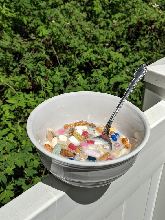Balanced Breakfast Real Pills Cereal Bowl Encased in Resin Etsy