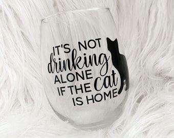 best cat mom ever wine glass