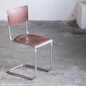 Bauhaus cantilever chair after Mart Stam, dark brown