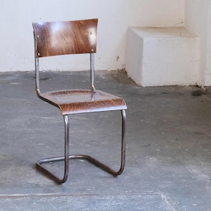 Chaise cantilever Bauhaus d'après Mart Stam, marron miel