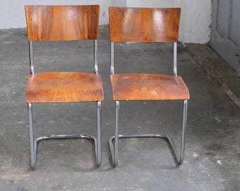 One of two Bauhaus cantilever chairs S 43 by Mart Stam, #50