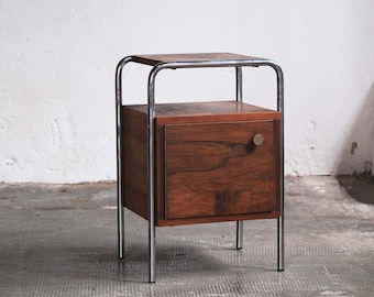 Bauhaus bedside table in dark brown