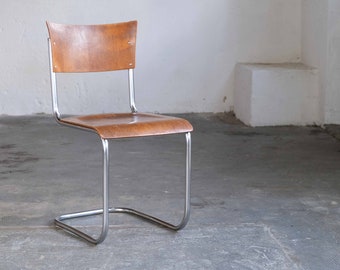 Bauhaus cantilever chair after Mart Stam, honey brown