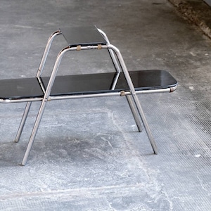Small Bauhaus flower bench with black glass plates