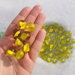 Lot of 10/25/50/100/500 pcs Vintage Glass Marbles / Lot of Yellow Cat Eye Marbles / Rare Multicolored Collectable Glass / Color Swirl