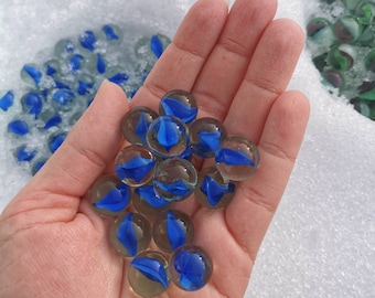 Vintage Glasmurmeln 1,5 cm – Sammlerstück Blue Swirl – Lot 10/25/50/100/500