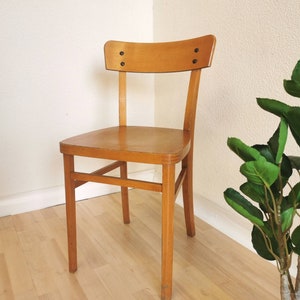 Vintage Wooden Dining Chair: 1970s Yugoslavia, Farmhouse Bistro Style