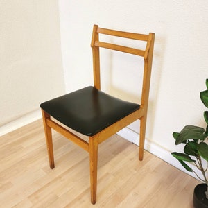 Vintage Branko Ursic Dining Chair: Black Leather, Scandinavian Design