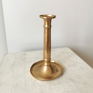Vintage Gold Brass Candlestick: 1970s Home Decor