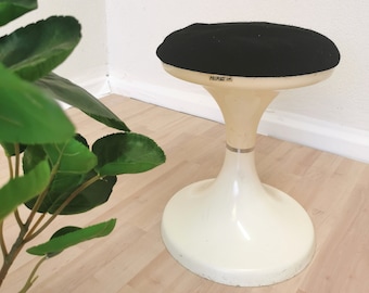 Black and White Vintage Mushroom stool "Jurcek" Designed by Finzgar and Zorman for Meblo, 1960s / Porcini Stool / Space Age Cushioned