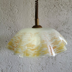 Vintage Sijaj Hrastnik Glass Pendant Lamp: Mid Century Modern Lighting