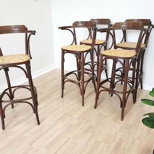 Juego de mesa de cocina de granja de 6 piezas, mesa de cocina de altura de  mostrador con 4 sillas acolchadas, 1 banco, para comedor (gris + madera)