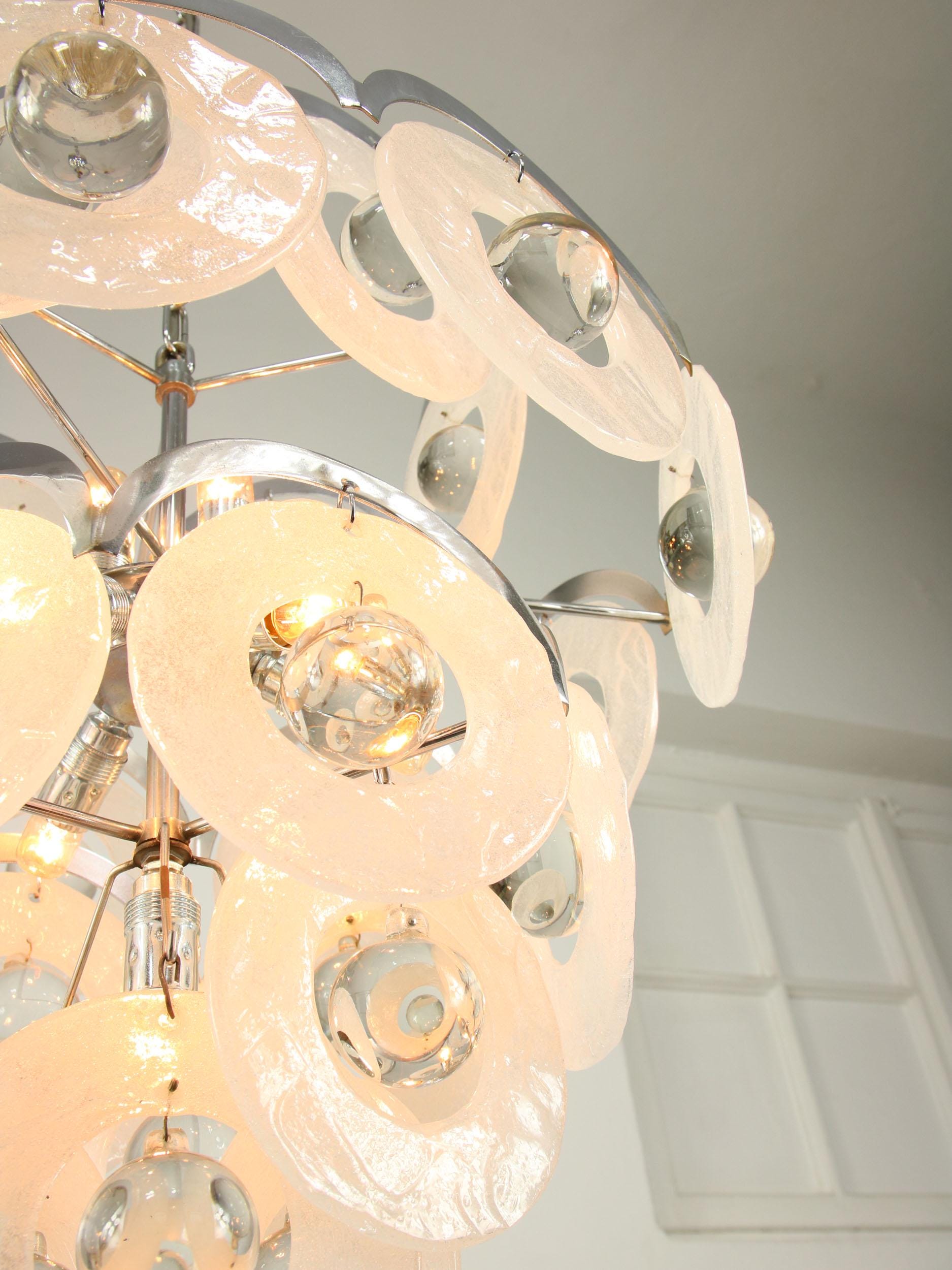 ヴィンテージ ヴィストージ ムラーノガラス ディスク シャンデリア