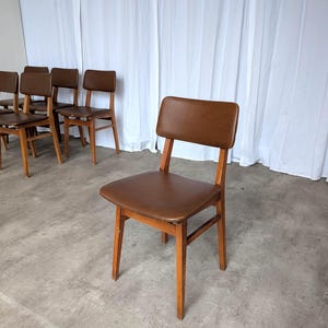 Vintage STOL Kamnik Dining Chair: 1970s Yugoslavian Mid-Century Leather Bistro (6 in stock)