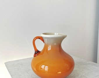 Murano stijl vaas / gemaakt in Joegoslavië / Prokuplje glas / Mid Century glazen vazen / Vintage Home Decor 1970 / geweldig stuk / handgemaakte pot