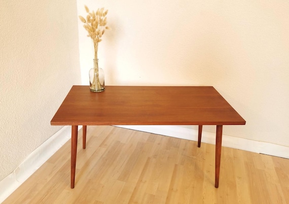 Mid-century Modern Wooden Coffee Table: 1970s Vintage Lounge Decor