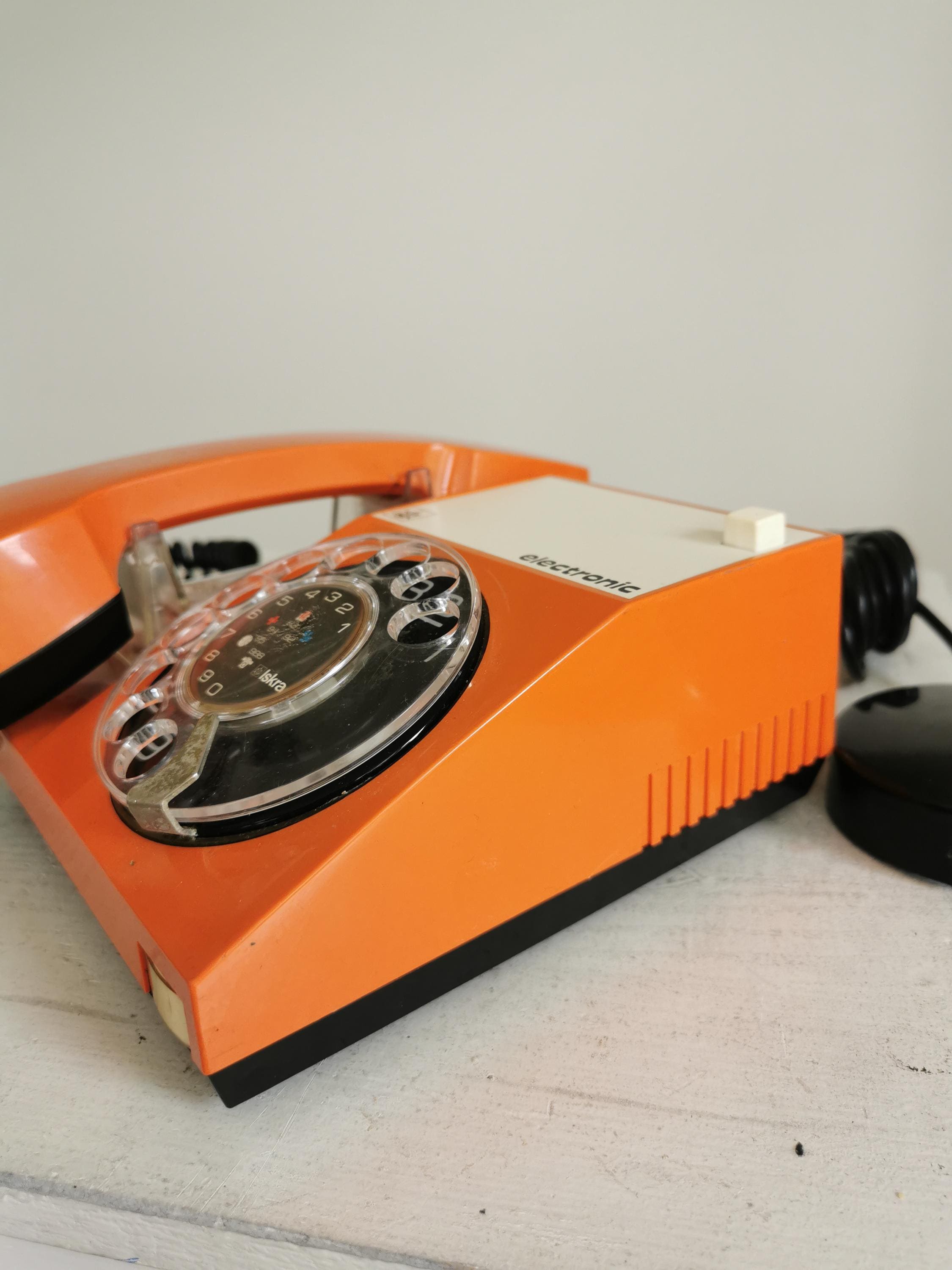 Vintage Orange ISKRA Rotary Phone: Yugoslavia Mid-century Decor - Etsy