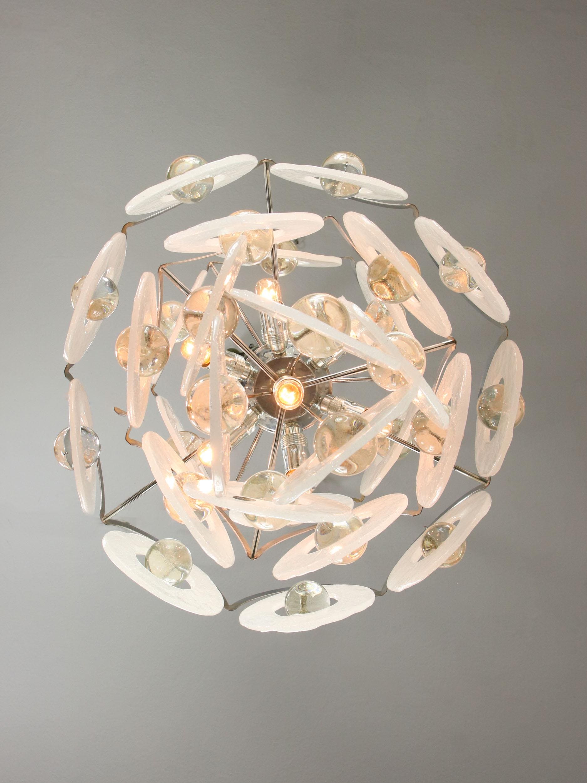 ヴィンテージ ヴィストージ ムラーノガラス ディスク シャンデリア