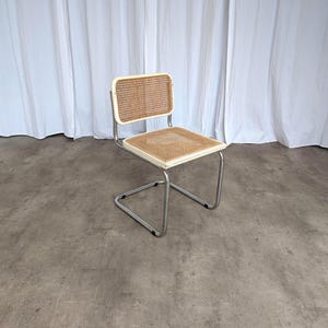 Vintage Cesca Chair: 1970s Marcel Breuer Chrome Cane Chair