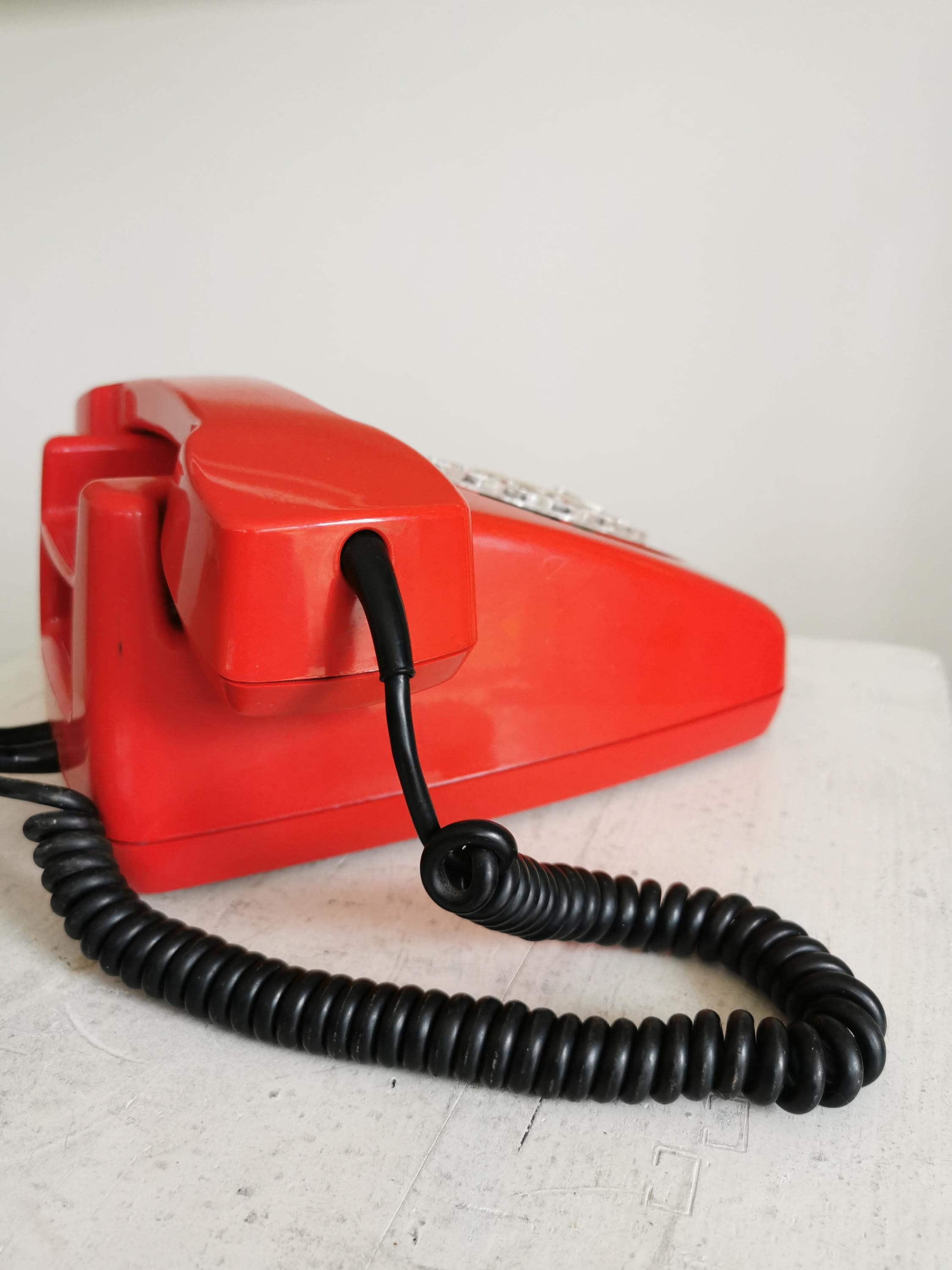 Vintage Red ISKRA Rotary Phone ATA 61K - 1970s Yugoslavian Mid