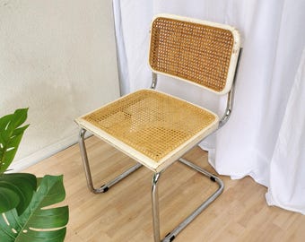 Rare Restored Marcel Breuer Rattan Back Chrome 