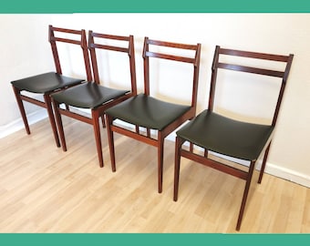 SET DE 4 chaises de salle à manger en bois vintage / Conçu par Branko Ursic pour STOL Kamnik / Années 1970, Yougoslavie / Modèle 2087 Scandinave minimaliste