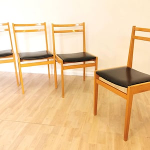 SET of 4 / Vintage Dining Chairs by Branko Ursic for STOL Kamnik / Yugoslavia, 1970s / Original Model 2087 / Mid-century Minimalistic Chair