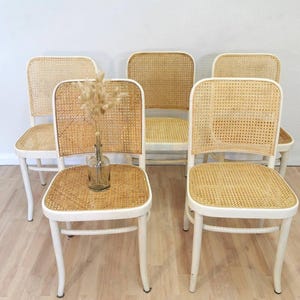 Vintage Thonet 811 Cane Chair: Josef Hoffman Mid-Century Modern Design