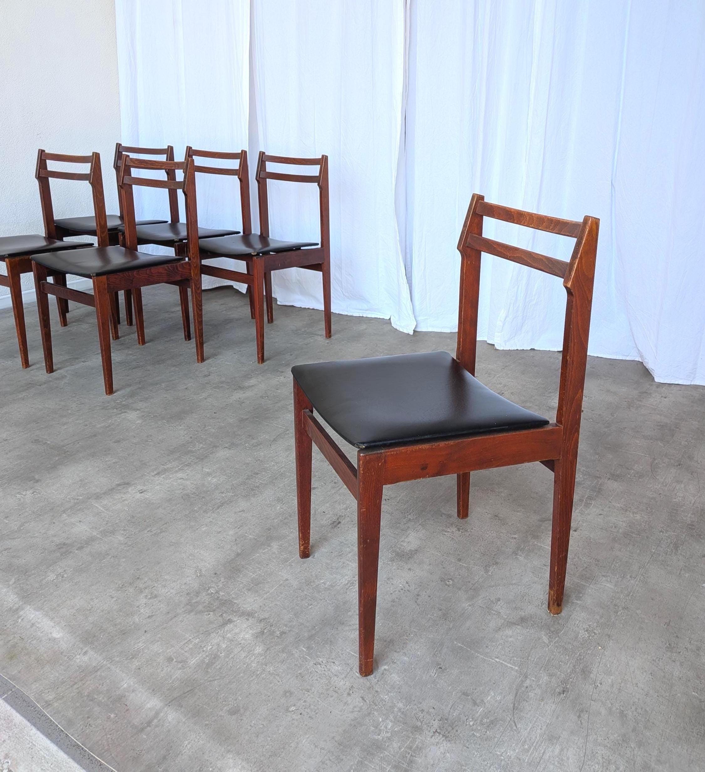 Vintage Scandinavian Wooden Dining Chair: Branko Ursic, 1970s Yugoslavia (6 in stock)