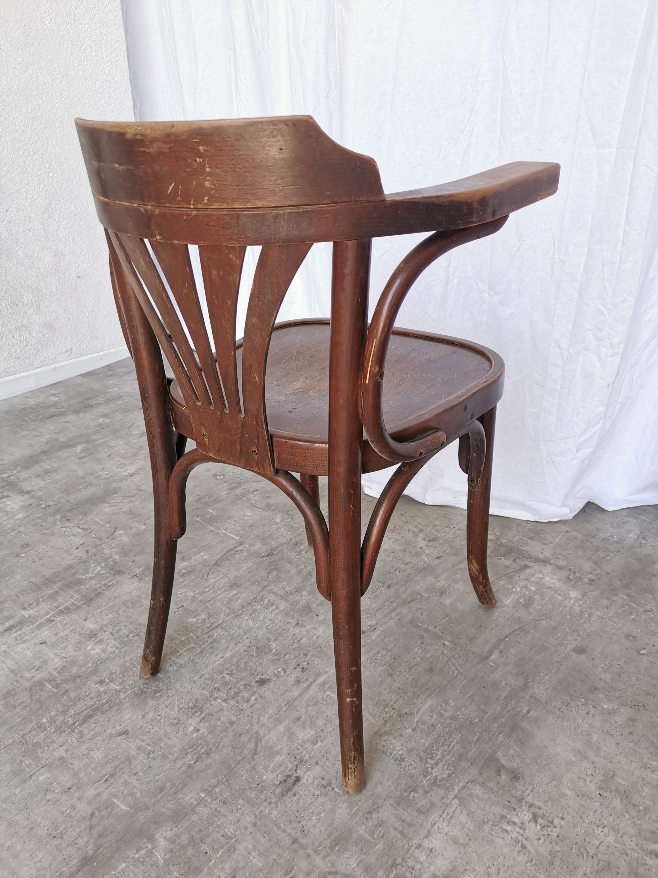 Vintage Bentwood Dining Chair: Mid-century Thonet Style Armchair