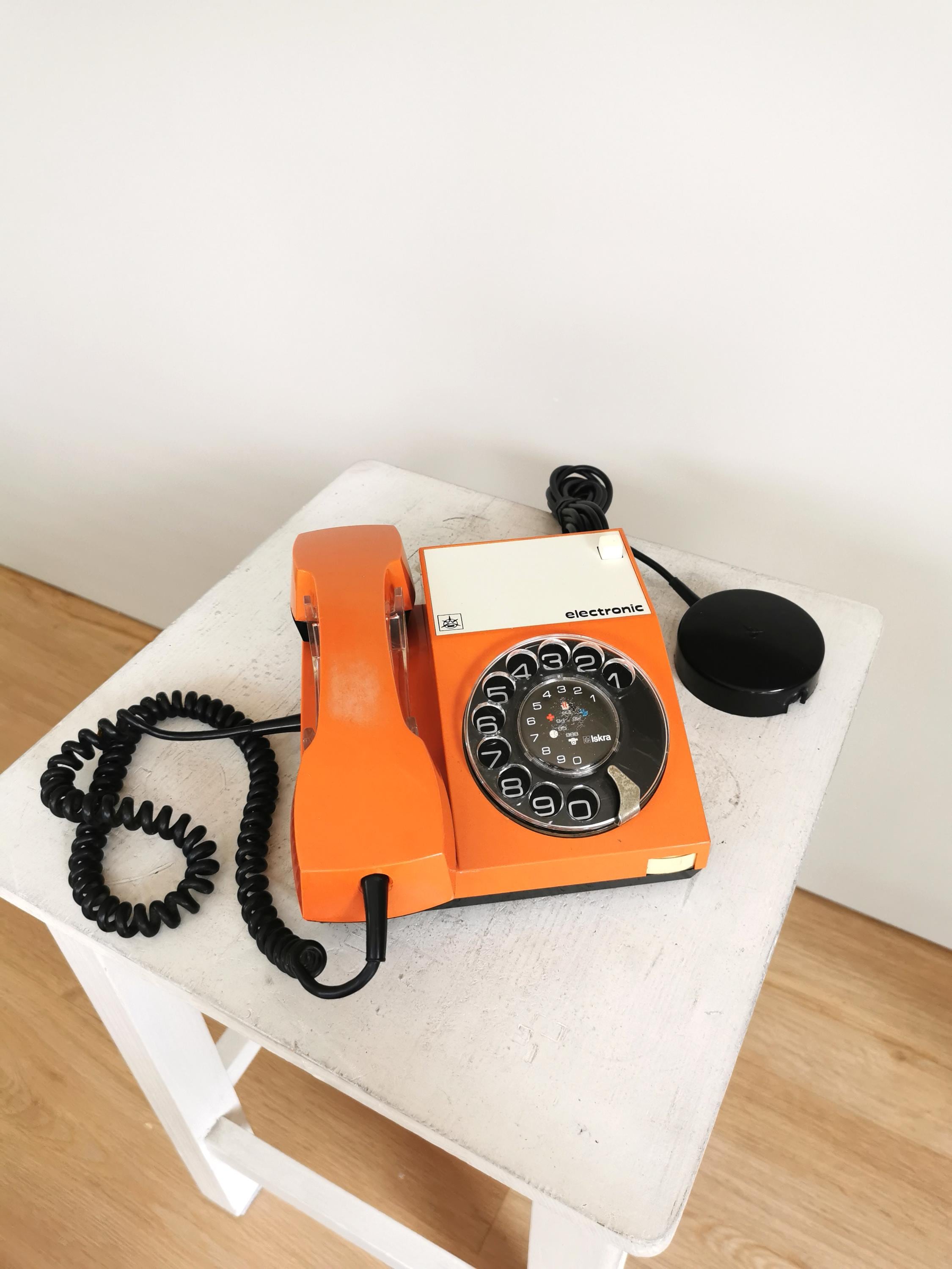 Vintage Orange ISKRA Rotary Phone: Yugoslavia Mid-century Decor - Etsy