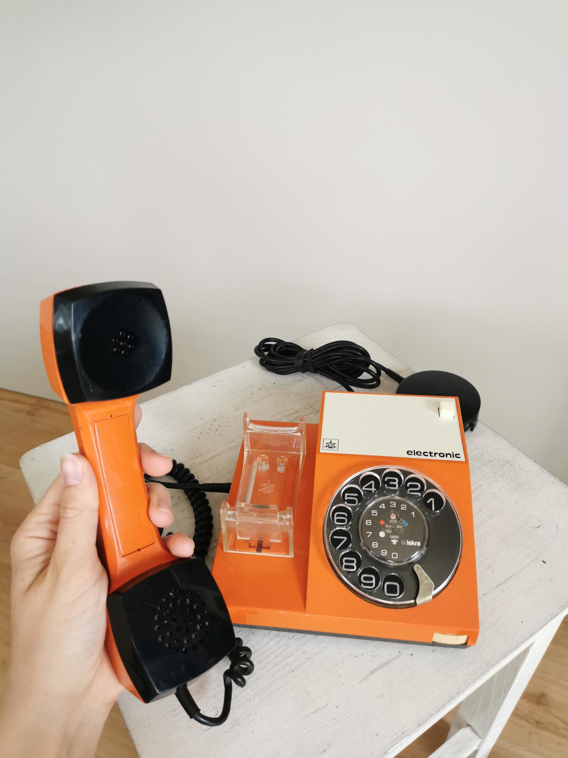 Vintage Orange ISKRA Rotary Phone: Yugoslavia Mid-century Decor - Etsy