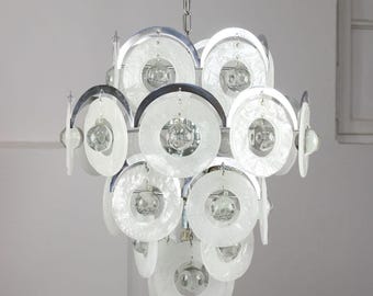 ヴィンテージ ヴィストージ ムラーノガラス ディスク シャンデリア