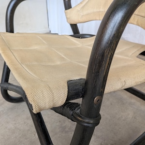 Sillón Espri Safari vintage: bambú negro, tela beige, Ikea de los años 70 (2 unidades en stock) imagen 20
