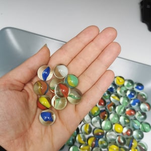 Lot of 50 / 100 / 500 pcs Marbles / Small Vintage Glass Marble / Rare Multicolored Collectibles / Cat Eye Swirl Marbles / Unique Gift