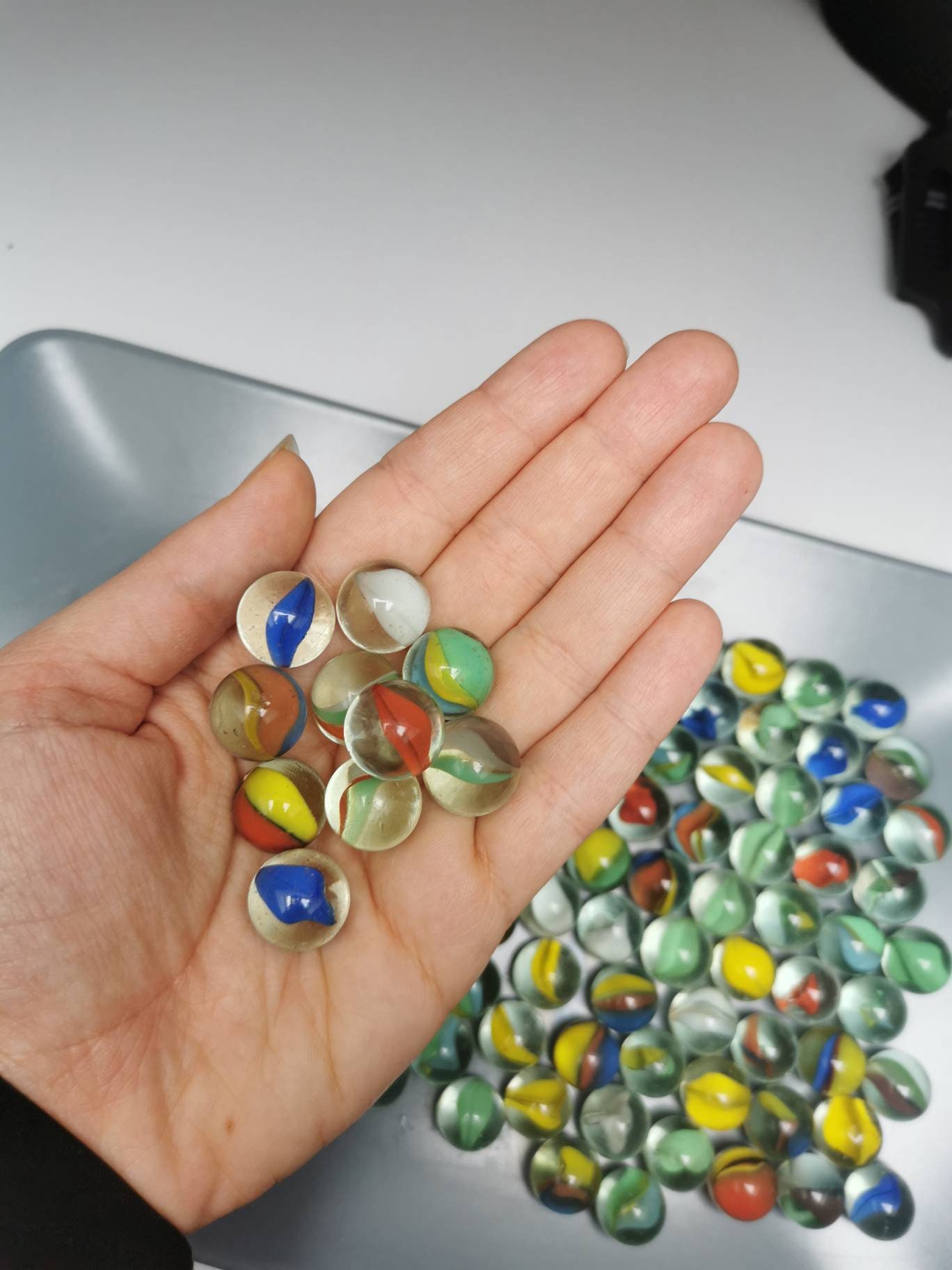 102 Billes De Verre Colorées - Assortiment œil De Chat Et Motifs - Pour Jeux, Décoration, Jardinage - Environ 550g
