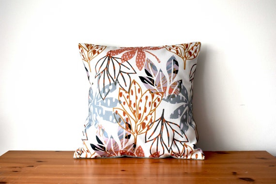 Handmade printed cushions, envelope cushion covers, home decor, decorative pillows, 16"x16" 40cmx40xm, botanical print