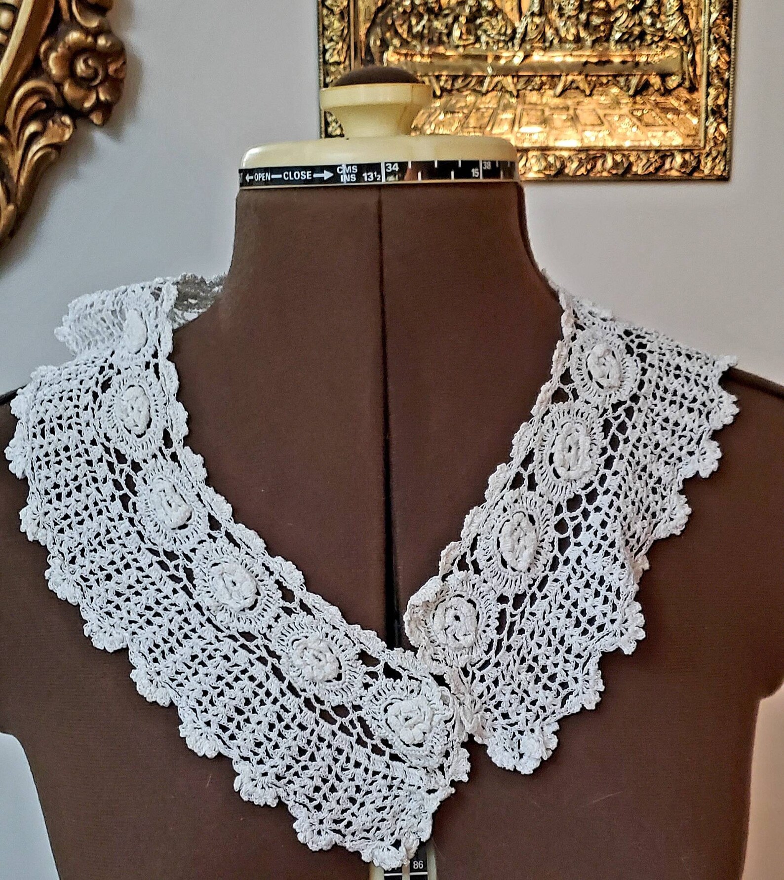 Antike weiße viktorianische Spitze Handknit Collar.Easter | Etsy