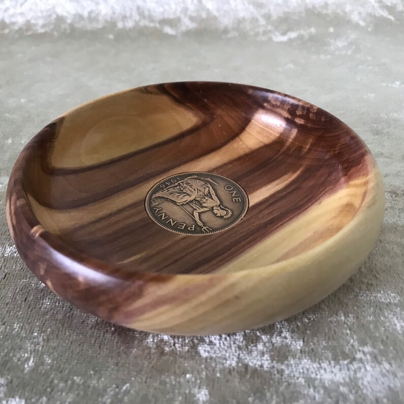 Wooden Change Bowl Blackthorn Wood Etsy