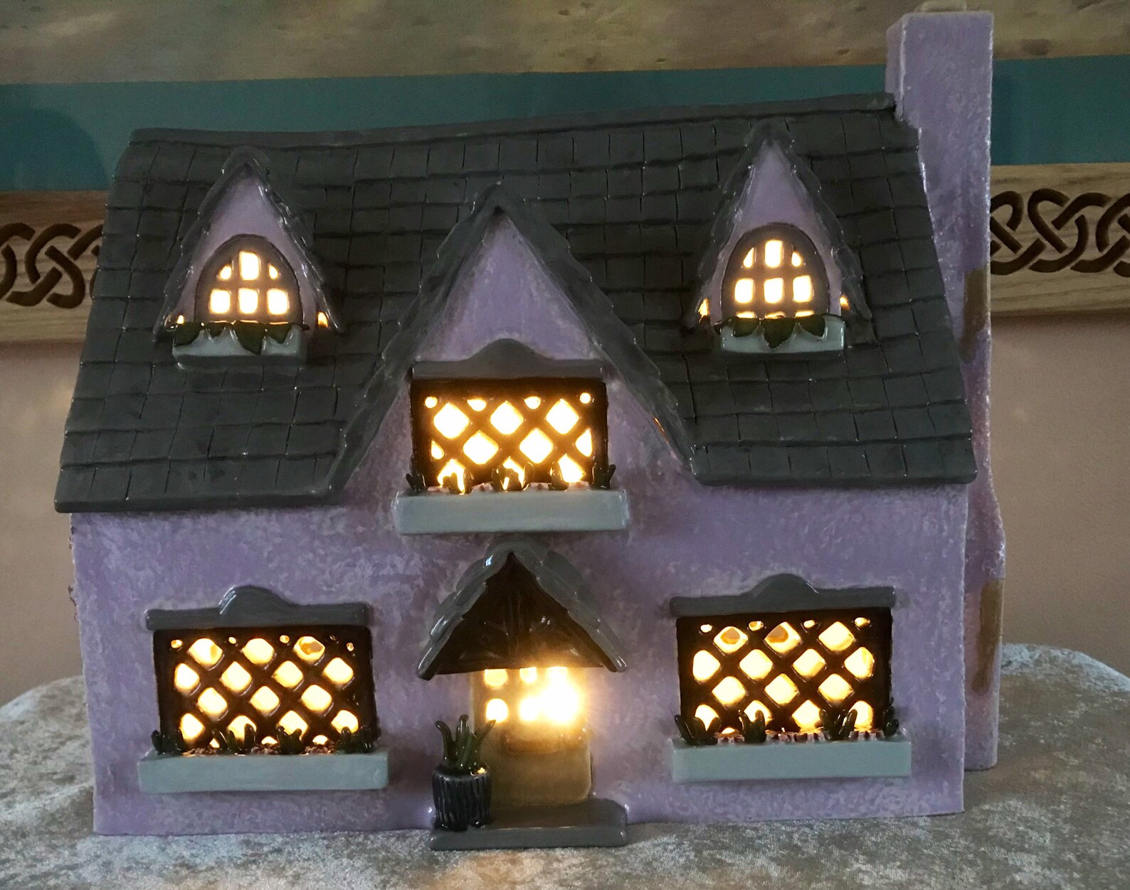 Large ceramic Tea light house Etsy