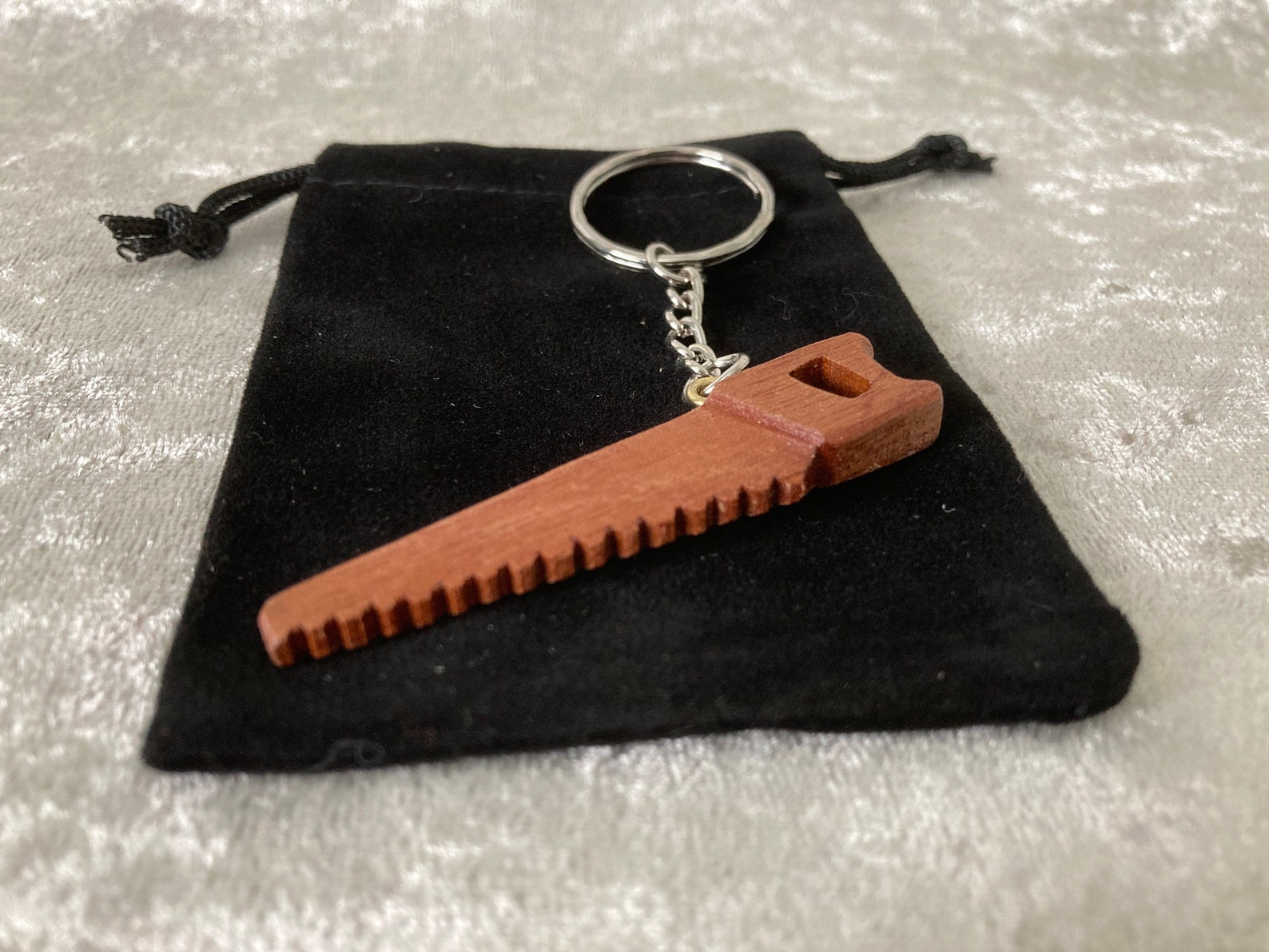 Wooden Saw keychain/keyring handmade Etsy
