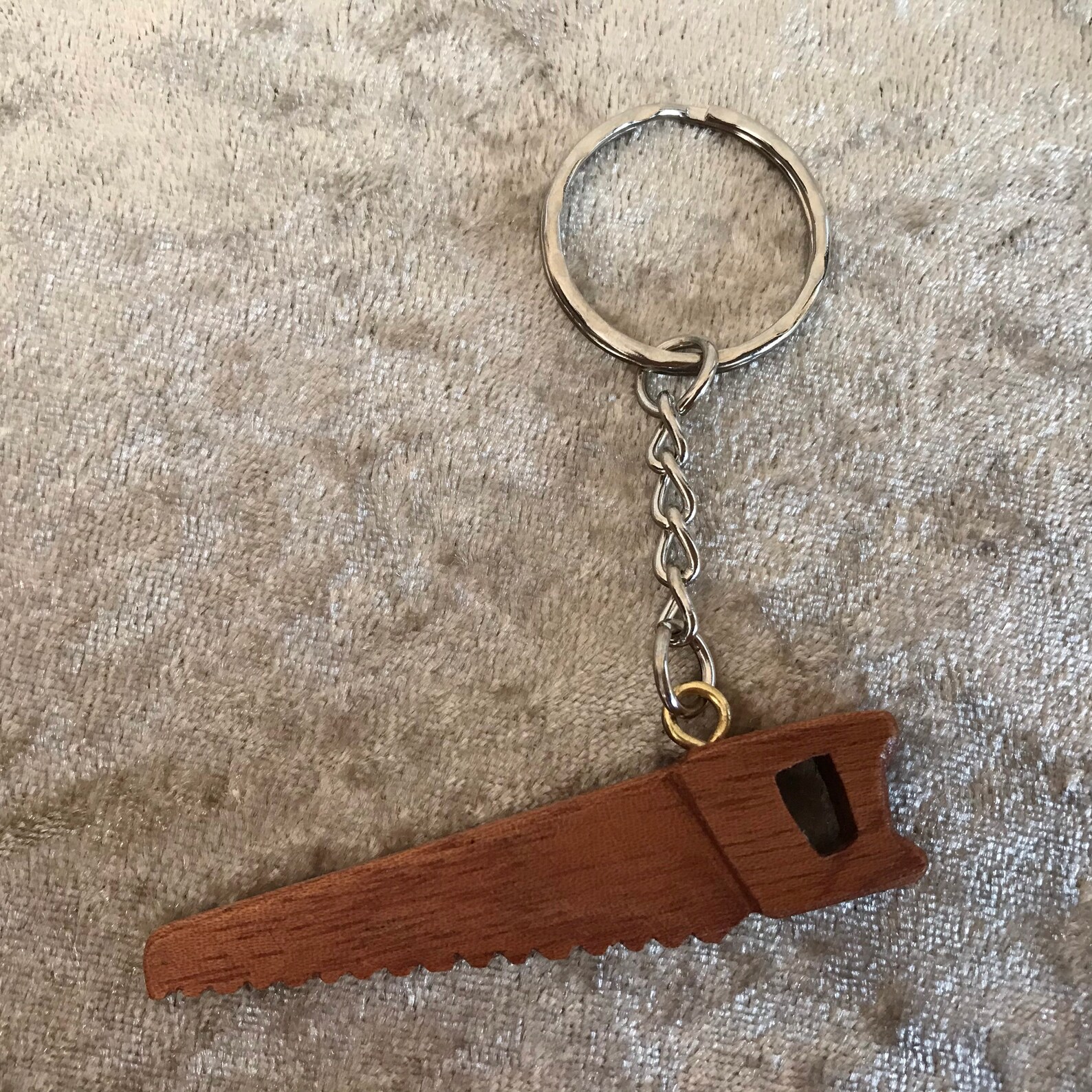 Wooden Saw keychain/keyring handmade Etsy