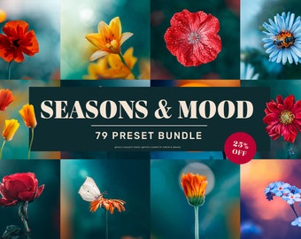 79 Flower Macro Lightroom presets: Seasons & Mood (DNG, XMP - mobile and desktop). 25% OFF!
