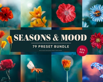 79 macro and flower Lightroom presets: Seasons & Mood. 103 DNG and XMP files for mobile and desktop. 25% OFF!