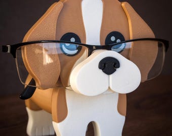 Beagle Eyeglass Holder | 3D Printed Dog Glasses Stand | Gift for Beagle Lovers