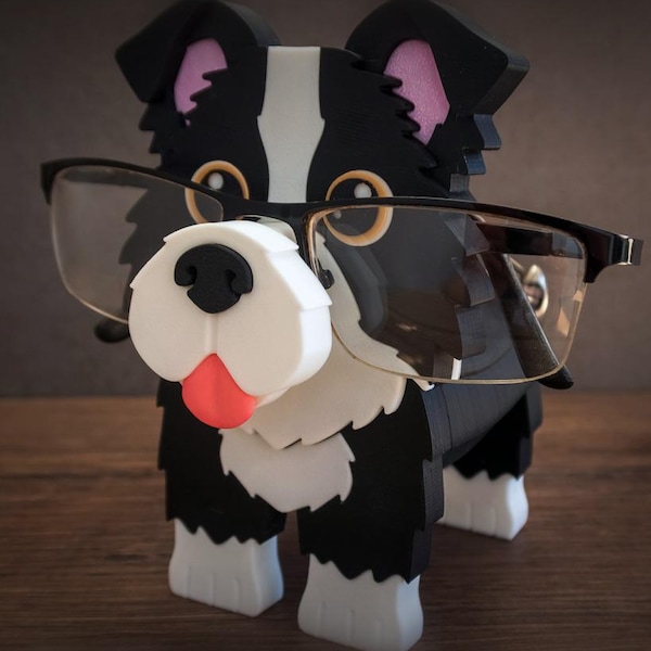 Border Collie Eyeglass Holder | 3D Printed Dog Glasses Stand | Gift for Border Collie Lovers